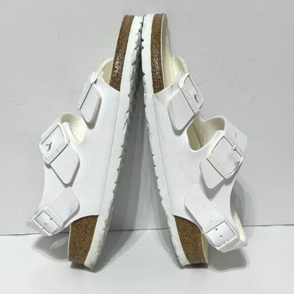 Birkenstock Milano Sandals White Birko-Flor Adjustable Straps Size 40 L 9 M7 - Picture 8 of 11